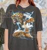 Vintage Tiger Moon Lightning Comfort Colors® Tshirt, Grunge Retro 90s Wild Animal Faded Tee, Y2k Streetwear, 2000s Roaring Tiger Gift