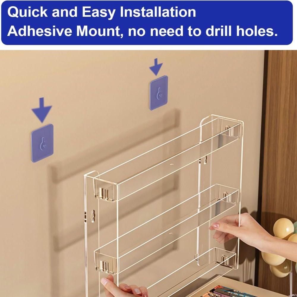 Transparenter Nagellack-Organizer 3-stöckiges Nagellack-Aufbewahrungsregal Badezimmer