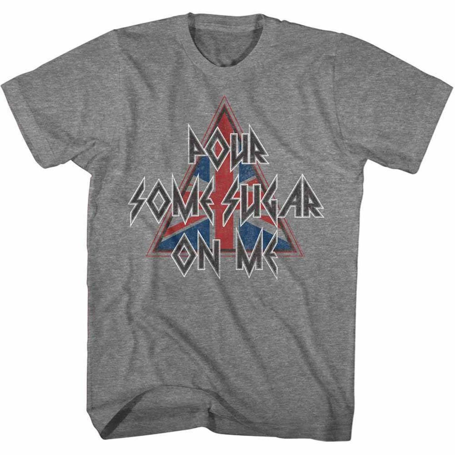 Def Leppard Pour Some Sugar On Me Triangle Heather Adult T-Shirt L