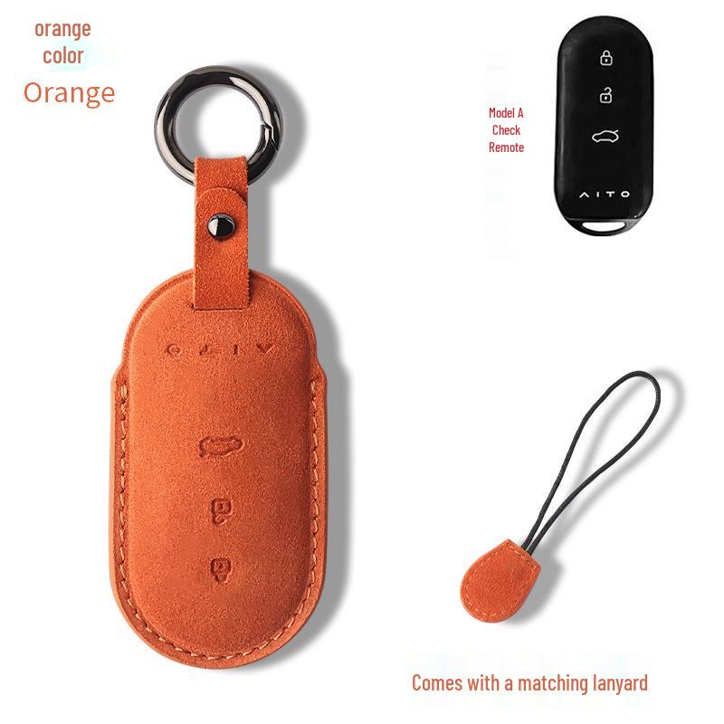 Suede Key Case for AITO Huawei M5/M7 - EV Accessory Shell with Buckle