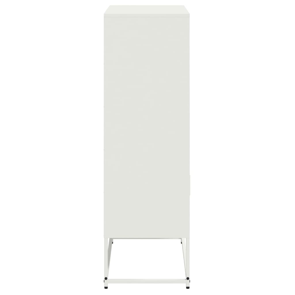 Highboard White 68.5 X 38.5 X 123.5 Cm Steel