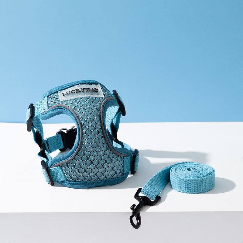 

Поводок для собаки, дышащий весной и летом, вставить поводок после кошки, поводок для выгула собак малых и средних пород, шлейка XL-Large (recommended weight 25-17.5 kg) синий