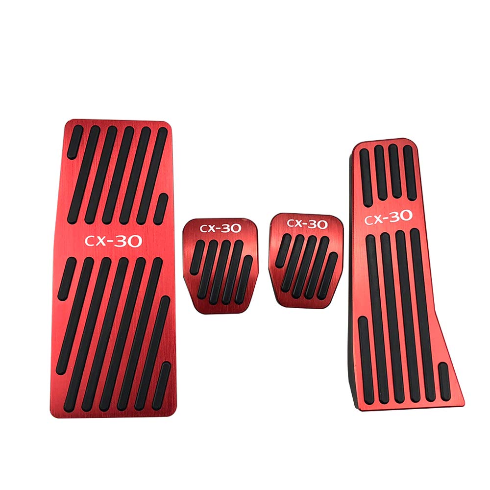 

Mazda CX-30 Серия DM (Октябрь 2019 и далее) Алюминиевые накладки на педали, тормоз, сцепление, подставка для ног, красный