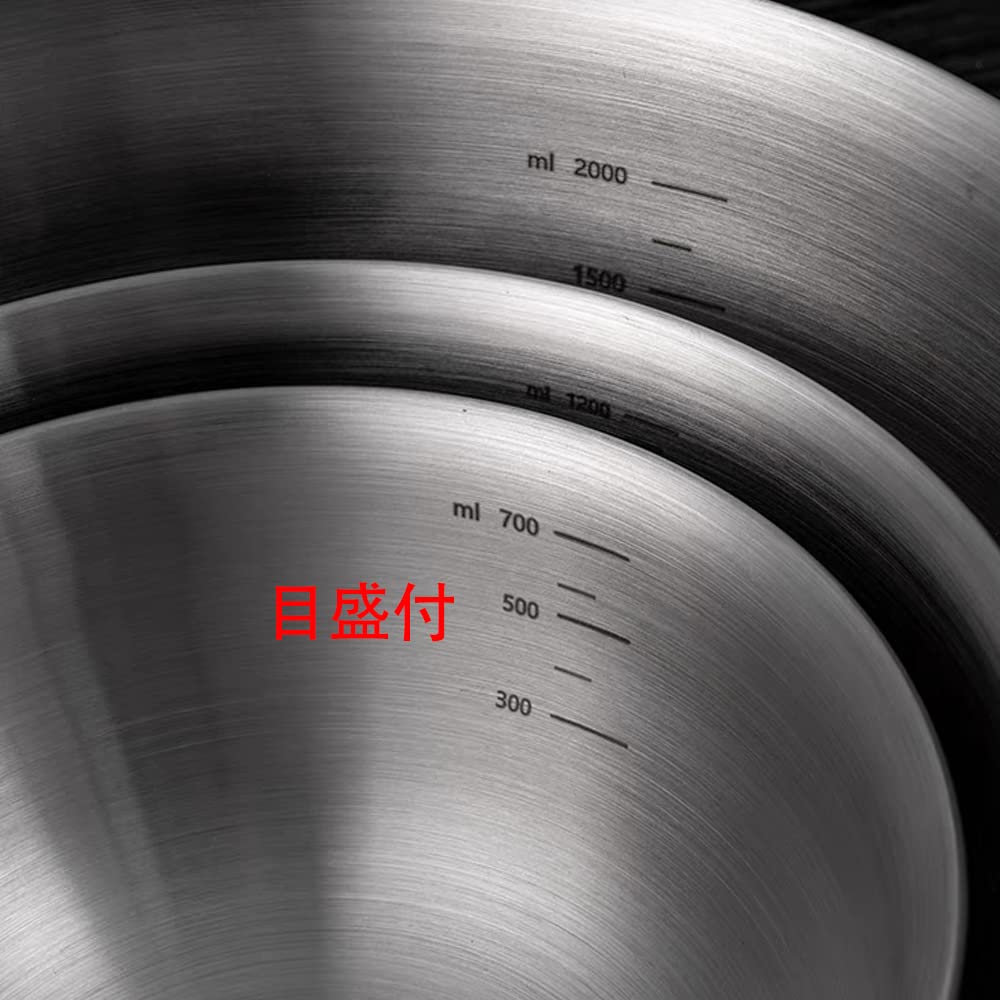 TXCAOT Set Deep Stainless Steel Bowl Deep Bowl Stainless Steel Bowl Salad Bowl Cake Ball with Scale 16cm 19cm 24cm 3-piece 18-8