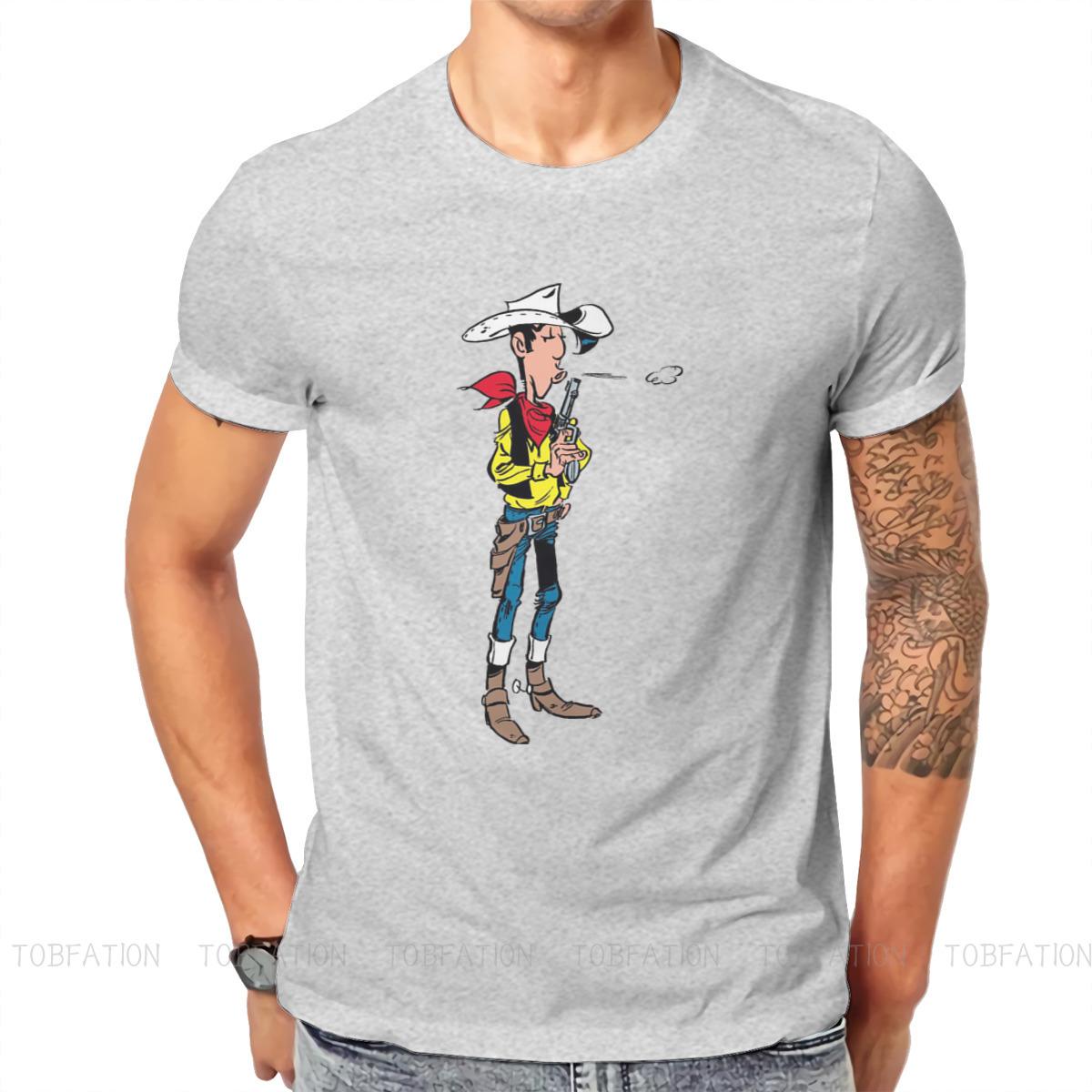 

Футболка з мультяшним персонажем Lucky Luke Альтернатива Harajuku Високоякісна футболка з вирізом великого розміру Одяг унісекс унісекс S