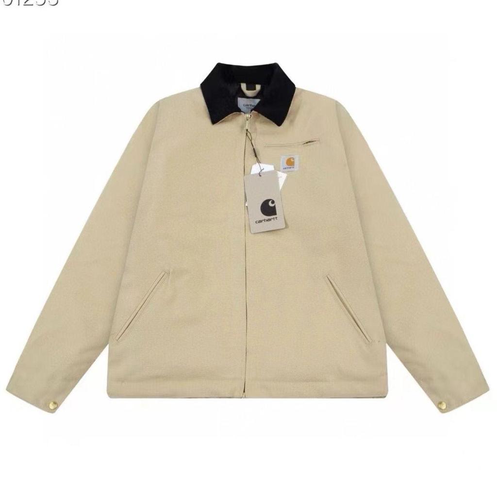 US High Street Carhartt Canvas Arbeitsjacke: Schwere Unisex Freizeit-Jacke mit Kragen für Frühling, Herbst, Winter