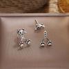 Silver Kitten Stud Earrings Korean Style Cat Paw Earrings Pet Cat Earrings  Party Gift
