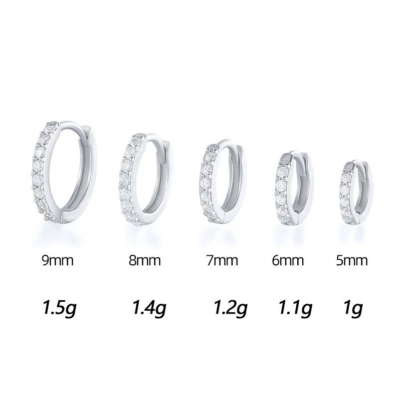 

New Korean Version Simple Diamond Arranged Zircon Earrings for Women with Fresh Round Shape