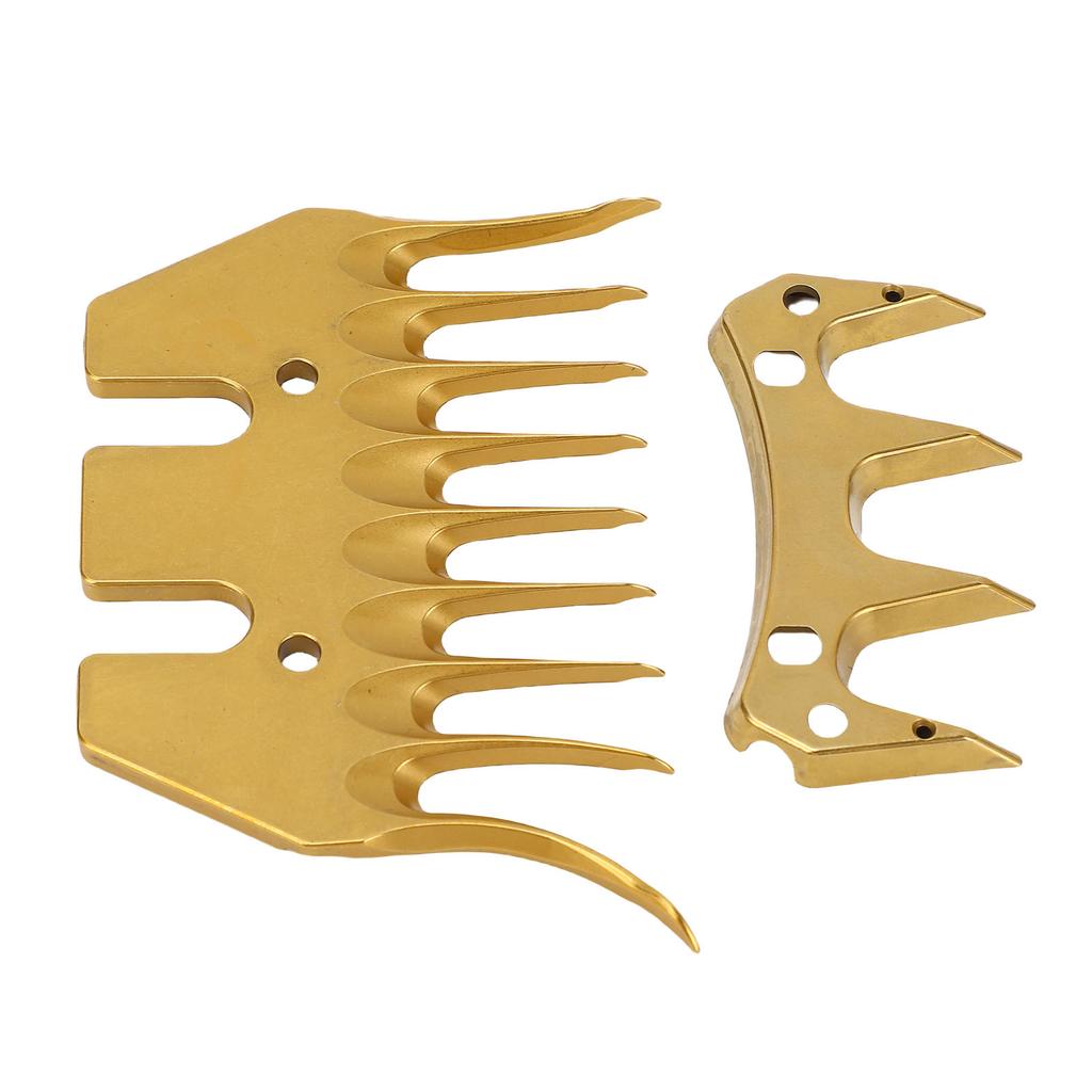 Sheep Shears Replacement Blades Gold Color 9 Curved Tooth High Carbon Steel Livestock Shearing
