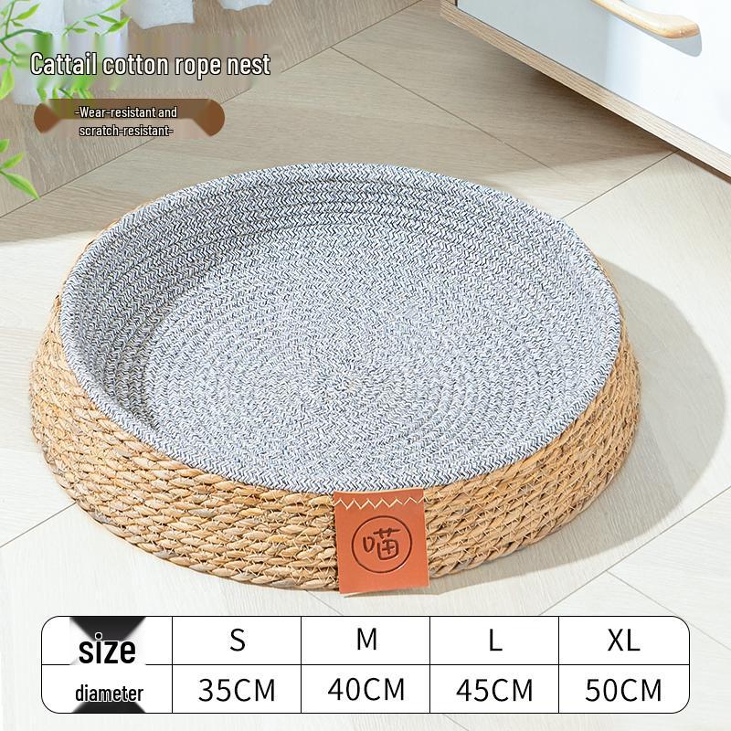 

Four-Season Breathable Rattan Cat and Dog Bed Woven Nest
