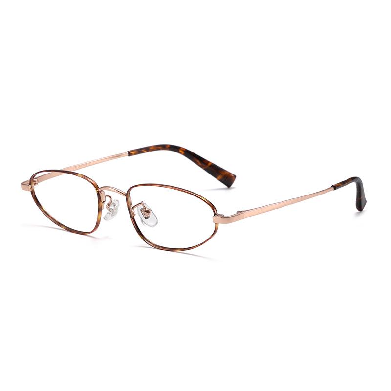 

Pure Titanium Oval Glasses Frame for Square/Round Faces - Enhances Smaller Look, Bookworm Style, Lens Compatible #98755.