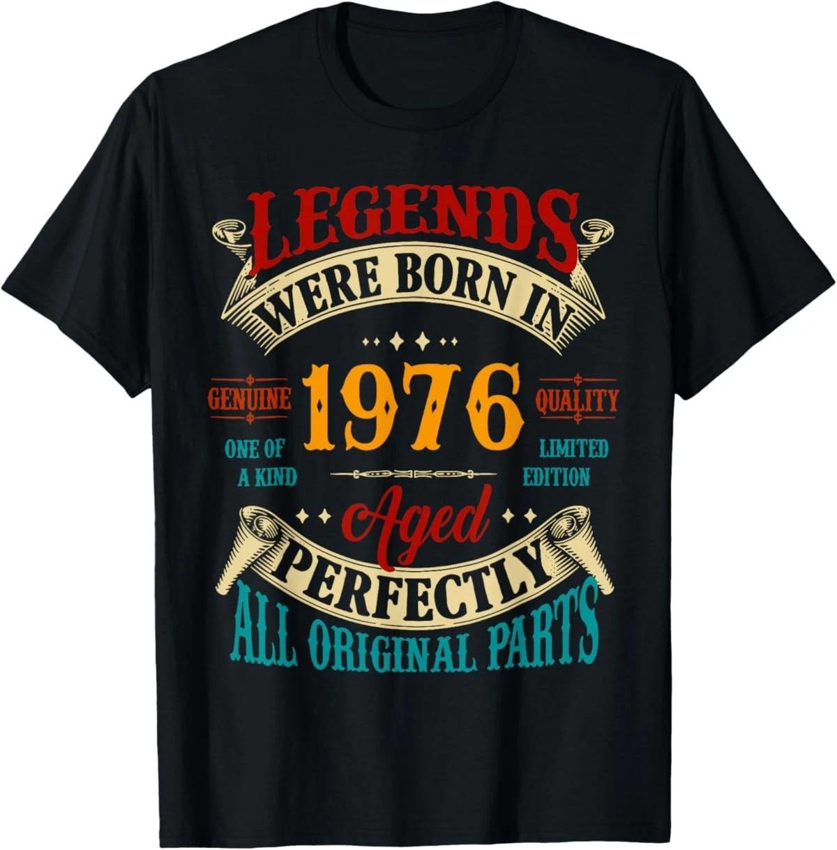 Vintage Legends Born in 1976 Graphic for 50th Birthday Gift T-Shirt XXL