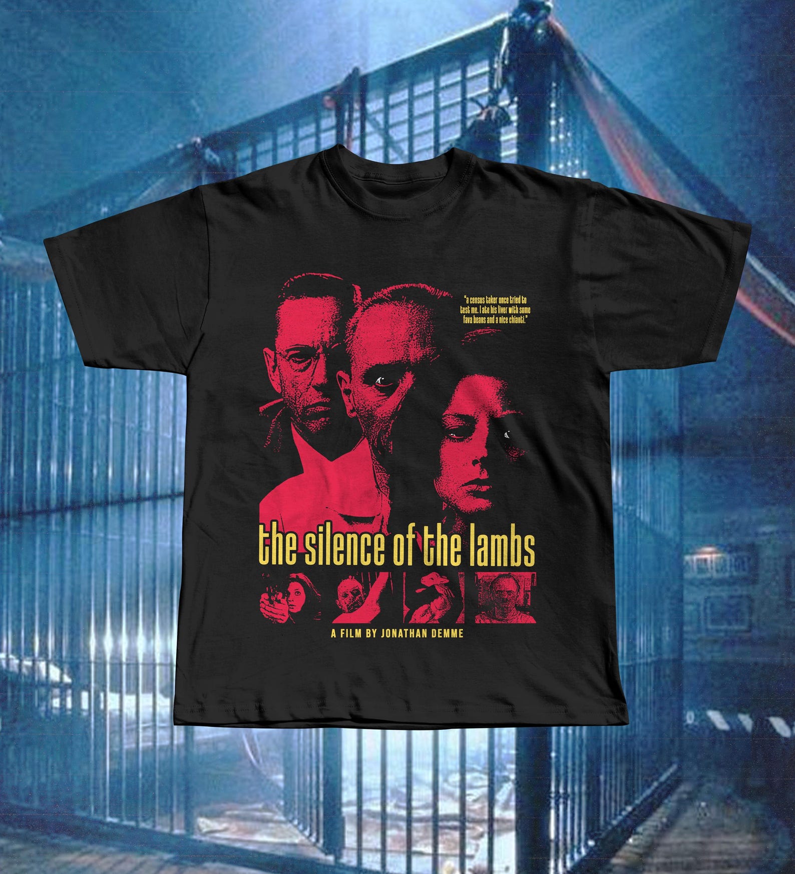 The Silence of the Lambs T-Shirt, Hannibal Lecter Anthony Hopkins Shirt, Horror Classic Movie Tee L