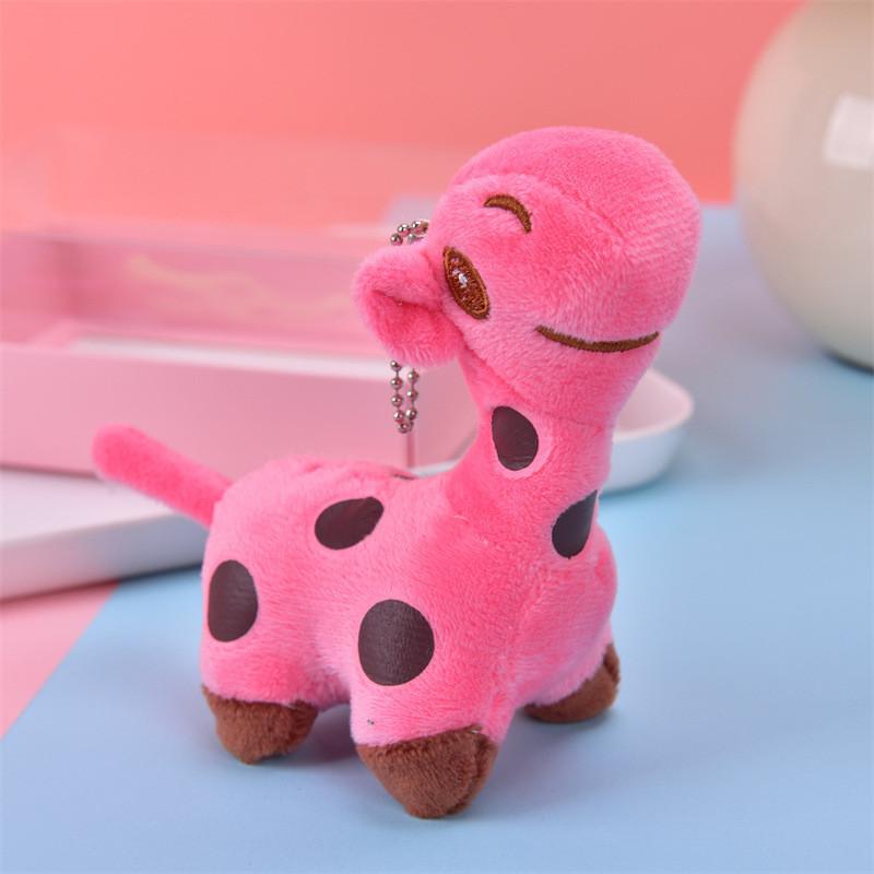 Adorable Plush Giraffe Keychain Miniature Stuffed Animal Bag Charm In Cute Colors
