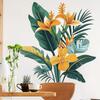 Tropical Plants Palm Banana Leaf Self-Adhesive Wall Stickers, Artificial Green Wall Decor for Home Decoration