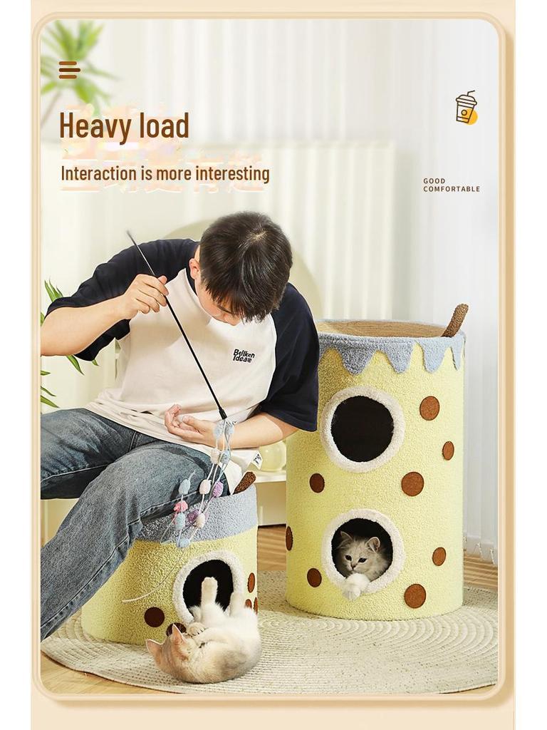 Winter Warm Cat Bed: Double-Layer, Sisal, Cozy Safe House for All Seasons