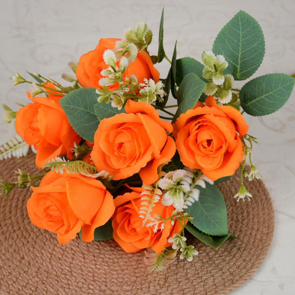 7 Heads Real Happy Flower Mini Crystal Grass Bouquet New Valentine's Day Flowers  Home Decorative
