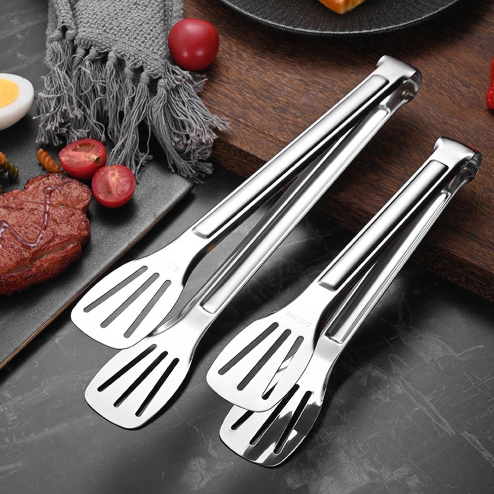9/12/14 Inch Stainless Steel Food Clip BBQ Grill Steak Clamp Non-Slip Long Handle Bread Tong Cooking Tools Kitchen Accessories