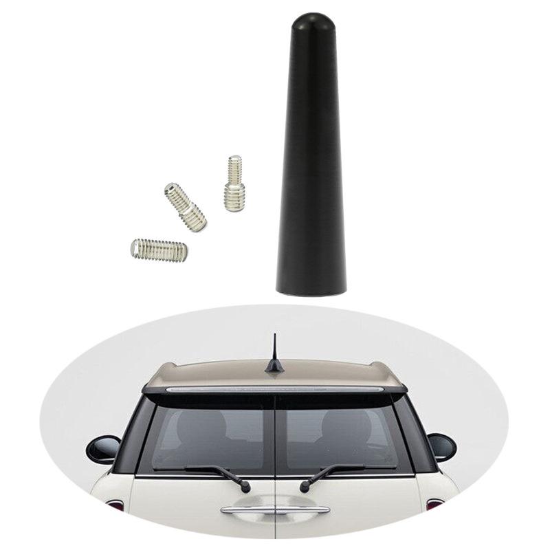 Compact Car Antenna Rod - FM/AM, Length Options: 3cm, 5cm, 6.5cm, 9cm, with 3 Universal Screws (M4, M5, M6).