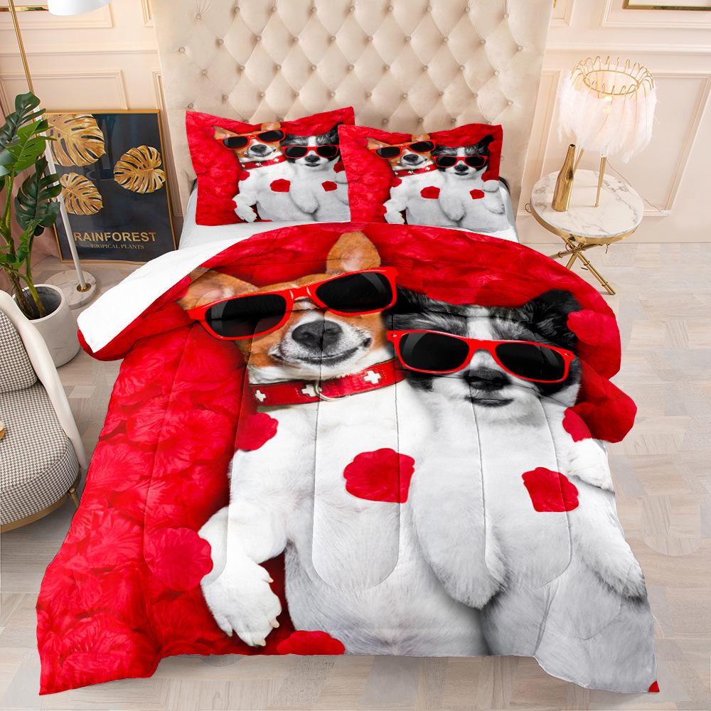 Pet Dog Digital Printing Kit, Bedding Three-Piece Set, Home Textile Four-Piece Set