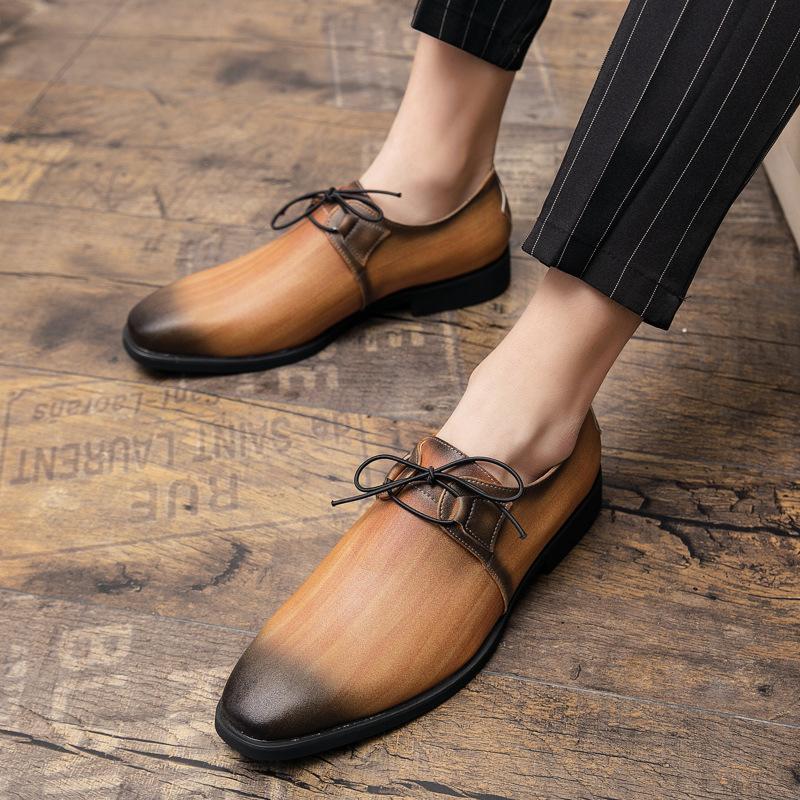 Dress Shoes for Men Gradient Men's Leather Business Formal Oxfords Footwear British Formal Shoes Man Loafers Zapatos Hombre