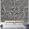 Psychedelic Vertigo Line Pattern Tapestry Wall Hanging 3D Printing Hippie Witchcraft Mandala Home Decor