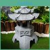 Traditional Stone Pagoda Solar Garden Night Light With Resin Craft For Courtyard Decor