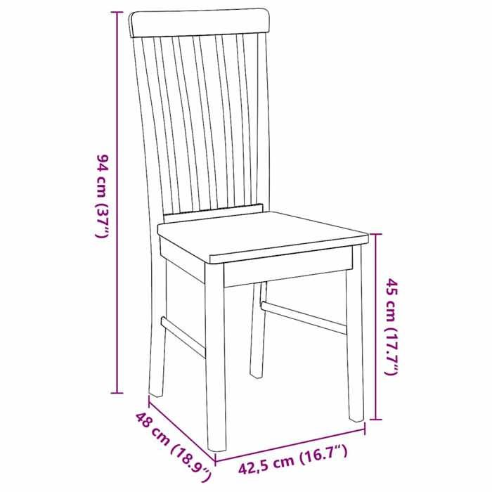 VidaXL Dining Chairs Cushions 2 Pcs White Solid Rubber Wood, Dining Chair, Chair, Living Room Chair, Chairs At 4102504
