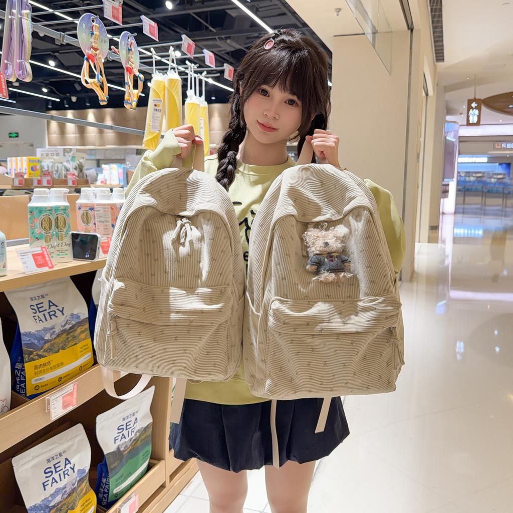 Schoolbag Japanese Korean Student Schoolbag Ins Sweet Wind Bow Girl Heart Travel Backpack High Value Middle School Student Shoulders