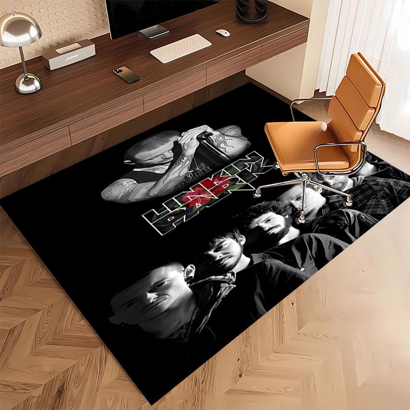 1pc Linkin Park Print Area Rug - Soft, Washable Non-Slip Indoor Mat, Living Room, Home Office Decorative Rug,Office Decorative