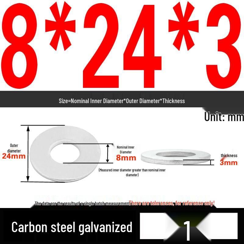 GB97 Galvanized Flat Washer M3-M42 - Full Specifications