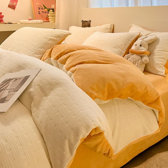 Thicken Winter Super Warm Duvet Cover for Double Bed 3D Carving Milk Velvet Comforter Cover Queen Funda Nordica Cama 150