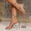 New Sandals Women's Summer Round Head Thin Heel Anklet Buckle High Heel Fashion Sandals