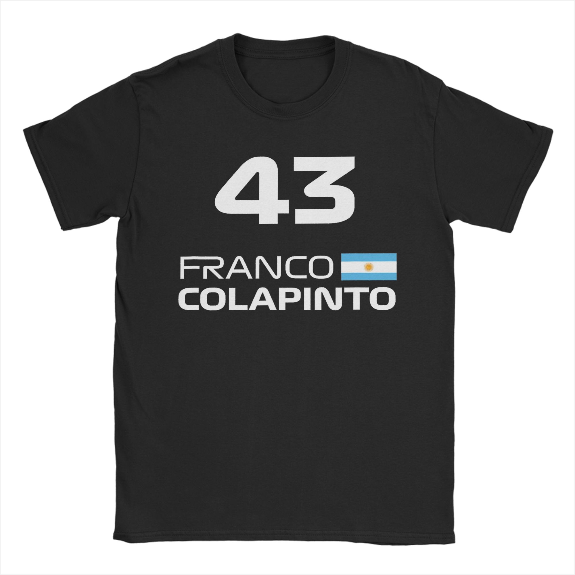 

Mens TShirt Racing Colapinto Franco FC43 Leisure 100 Cotton Tee Shirt Short Sleeve T Shirts Crew Neck Tops Classic 4XL