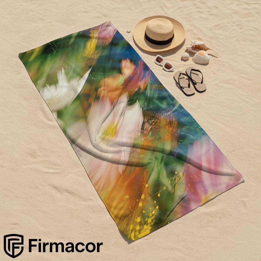 Blurred Floral Dream Soft Portable Travel Towel Unisex Ultra Lightweight Microfiber Oversized Sand Free Quick Dry Beach Towel