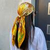Sciarpa Quadrata in Raso di Seta di Marca di Lusso Fascia Hijab Bandana Foulard Sciarpa Avvolgente Fascia per Capelli Foulard da Donna 90cm