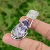 Daughters Day Deal 925 Sterling Silver Natural Chevron Amethyst Pendant Jewelry
