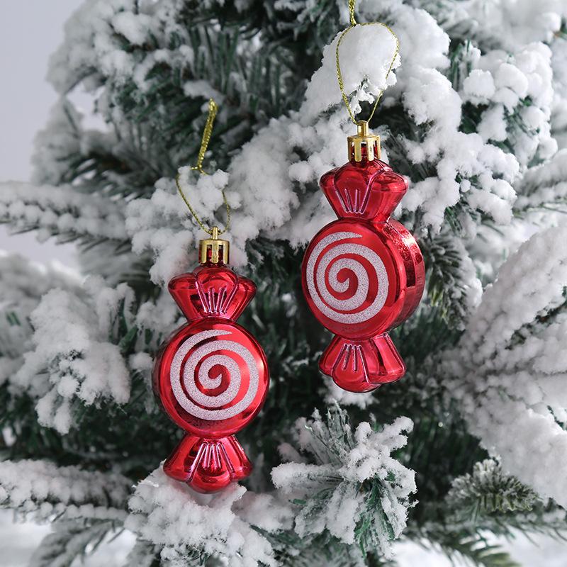 2pcs/set Christmas Tree Hanging Ornament Red White Candy Cane Pendant Navidad Home Xmas Gifts New Year Christmas Decor 2025