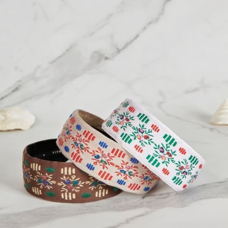 MAIA Garden Jacquard Hairband - Knotted Beige Pink