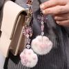 1/2pcs Cute Plush Cartoon Cat Claw Keychain Soft White Pink Key Ring Pendant Backpack Car Pendant Decoration Keyholder Lolita