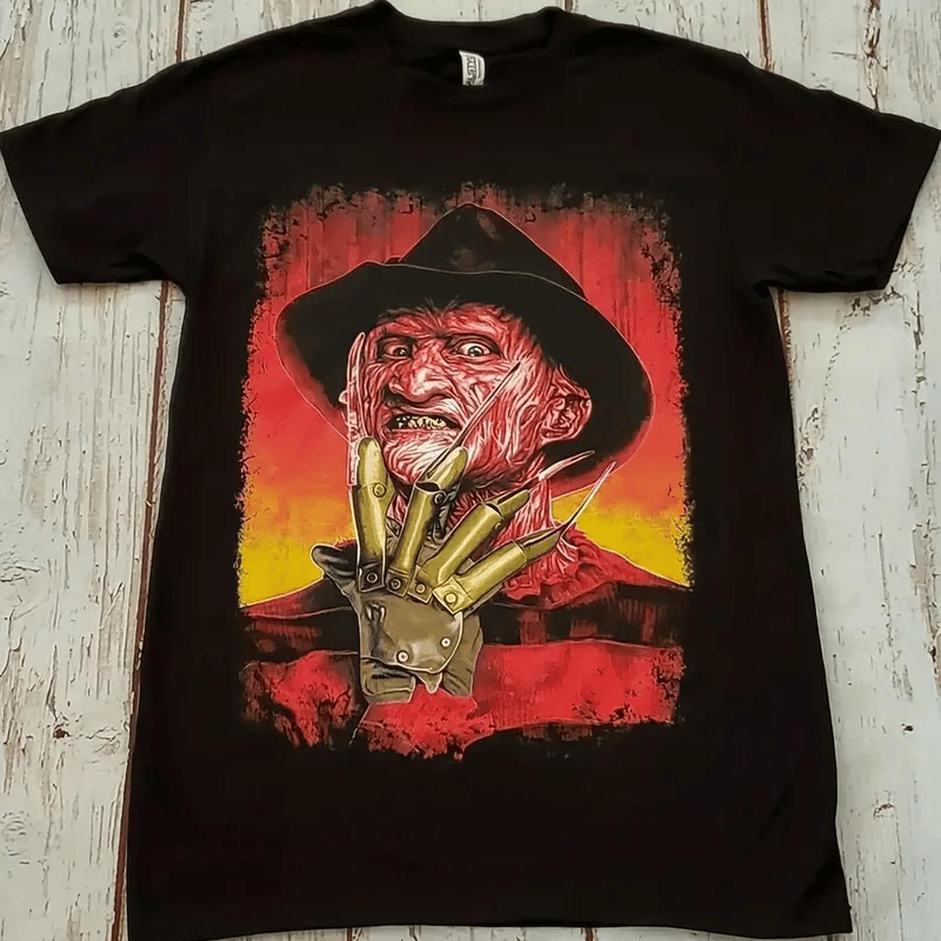 

Unisex s Freddie Kruger Nightmare Horror Movie T-shirt Freddie Kruger Face Print Loose Casual Short Sleeve Round Neck T-shirt S