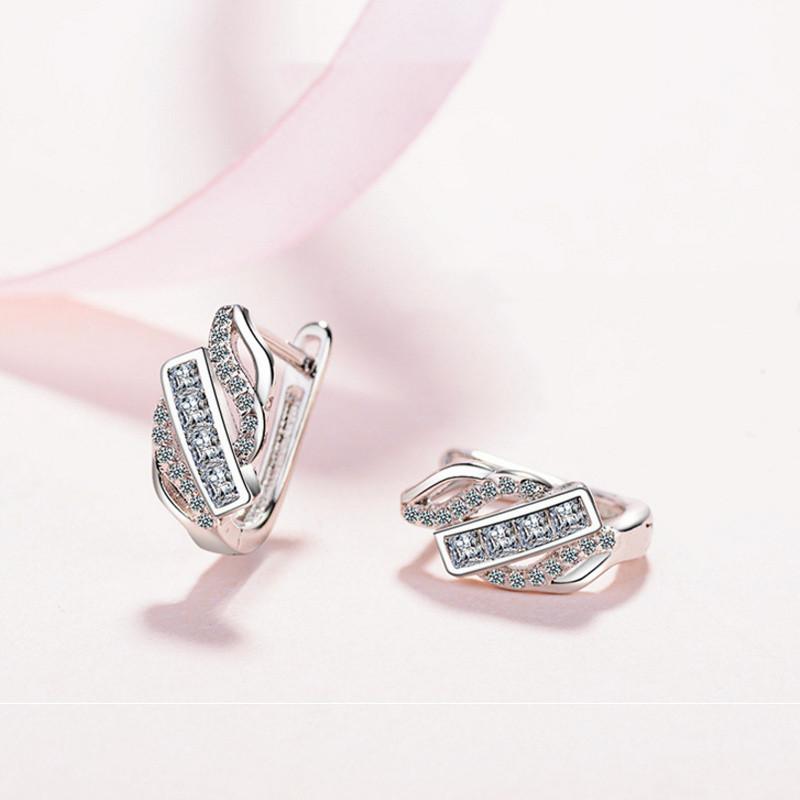 Pendientes de aro geométricos con circonitas y dijes para mujer, accesorios de moda, pendientes de plata 925, joyería para mujer, amante del día de San Valentín