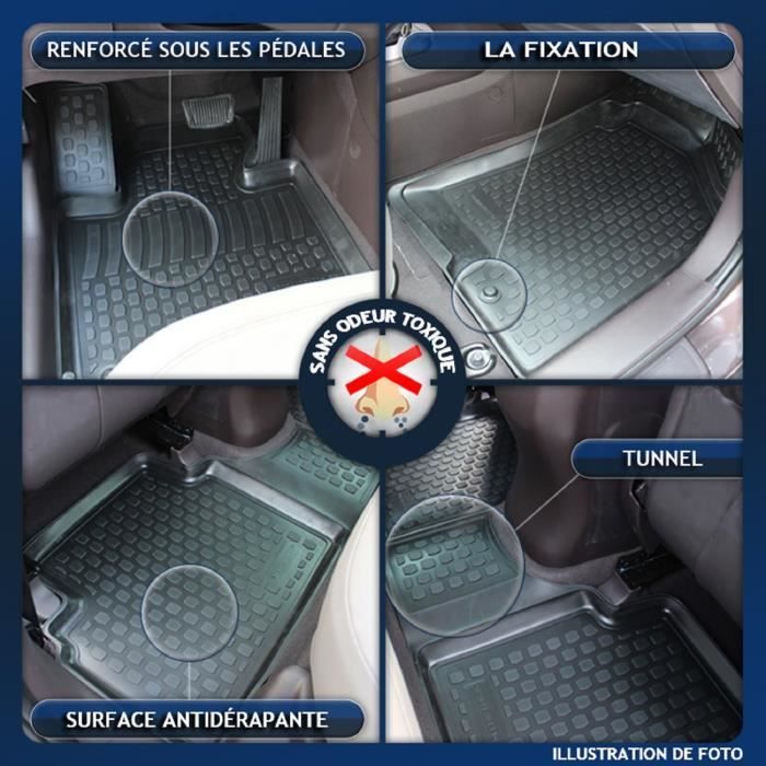 Tapis De Sol En Caoutchouc - J&amp;J AUTOMOTIVE - Toyota Hilux 2016 - Antidérapant - Sur Mesure - TPE Non Toxique