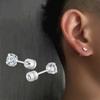 2Pcs Medical Stainless Steel Crystals Stud Earrings Screws Piercing Tragus Cartilage Ear Studs Earrings for Men Women Jewelry