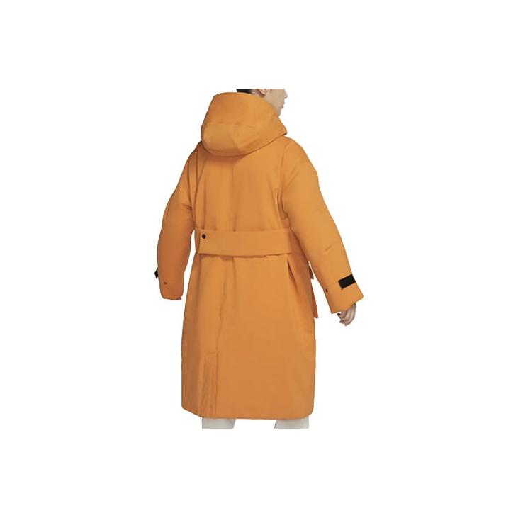 Nike Casual Logo Solid Long Hooded Cotton Coat Women Coats Light-Curry-Yellow DD4659-738