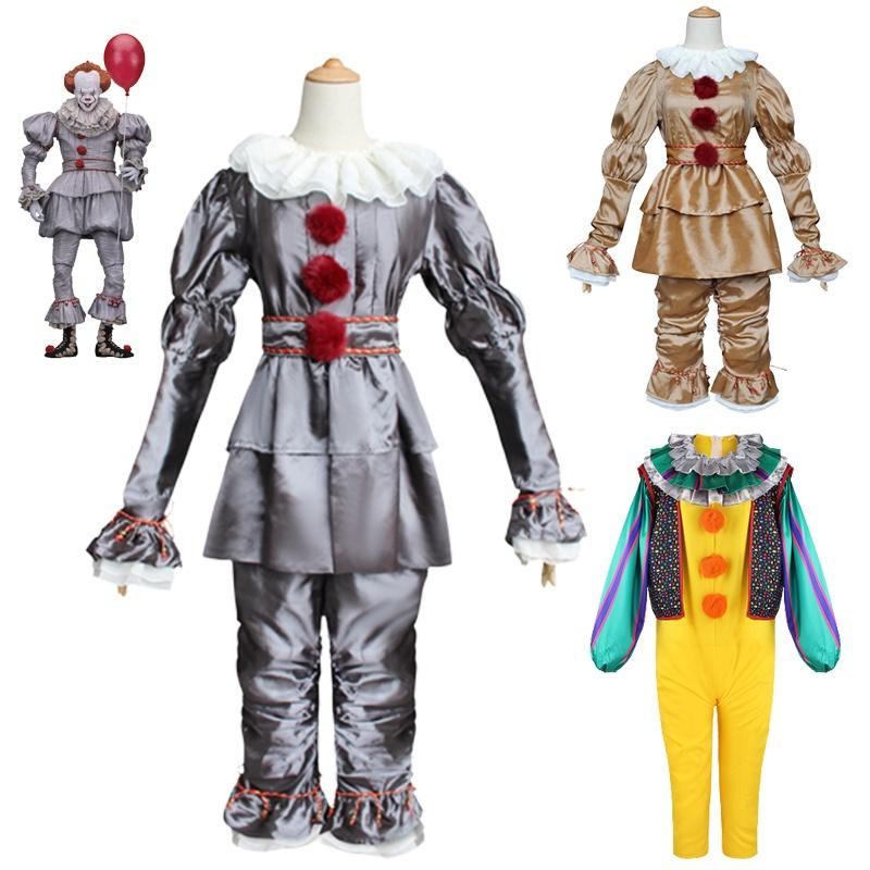 Costume Pennywise Cosplay Kid Stephen Kings It Clown Suit Joker Party Halloween