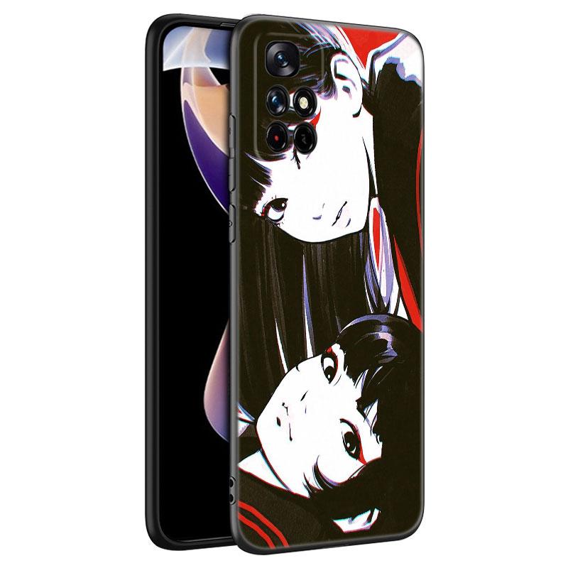 Anime-Telefonkasten im japanischen Stil für Xiaomi Redmi Note 7 8 9 10 Lite 11 11E 11T 12 Pro 11S 4G 10T 5G 8T 9S 10S TPU-Schwarzabdeckung