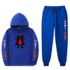 Mens Winter Warm Hooded Sweatshirt Pants Set Anime Inspired Casual Tracksuit Cotton Blend Thick Fleece Lined