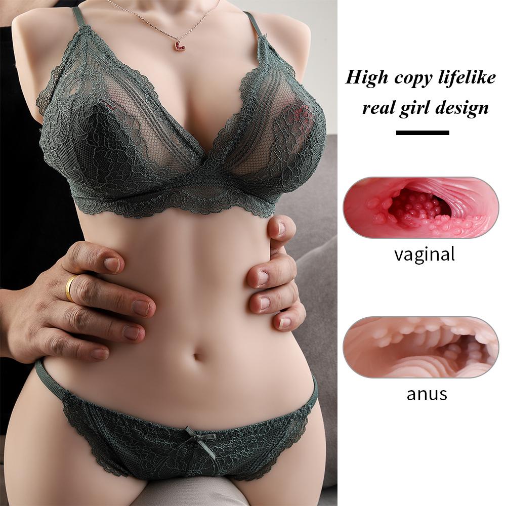 44cm*9kg 3D Silicone Sex Doll TPE Sexy Cleavage Vagina Love Anal Love Adult Sex Toys for Men Liquid Silicone Filled In The Chest Feel Softer