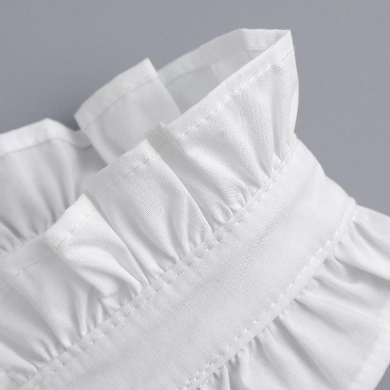 Damen Elegant Plissiert Gerüscht Falscher Kragen Abnehmbare Bluse Stehkragen Halsband Halskrause Choker Bekleidungsaccessoire